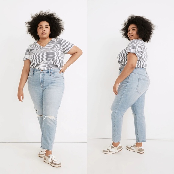 MADEWELL The Perfect Vintage Jean in Grandbay Wash Ripped Edition Plus Size 16W - Picture 1 of 15